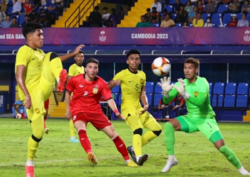 U22 Malaysia khiến U22 Lào trả giá vì dám đôi công (Ảnh: VOV)