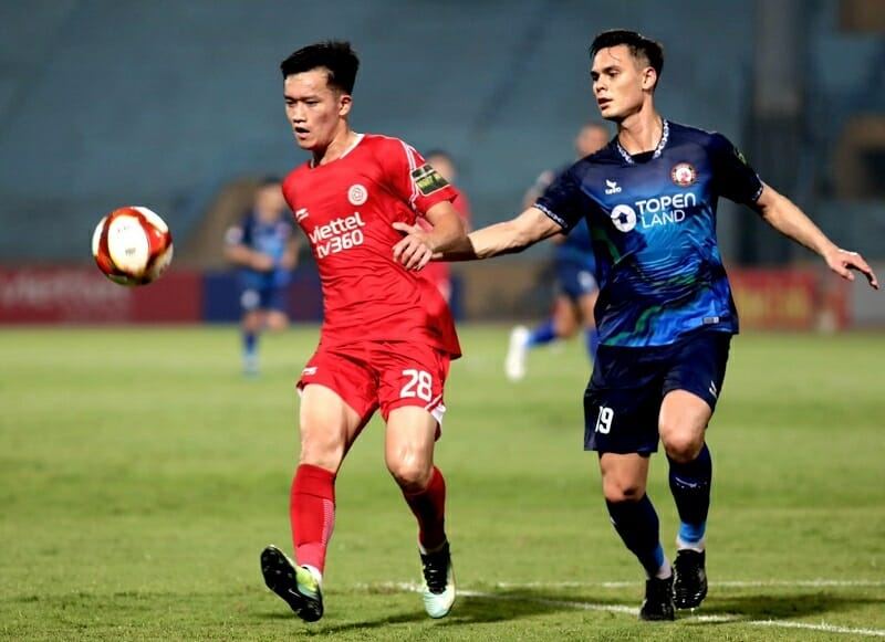 Hoàng Đức (số 28) là niềm hy vọng lớn nhất của Viettel (Ảnh: Viettel FC).