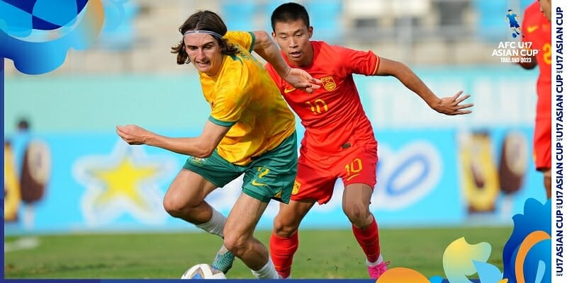 U17 Trung Quốc thi đấu nỗ lực nhưng chỉ ghi được 1 bàn thắng ở hiệp hai (Ảnh: AFC Asian Cup).