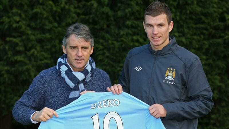 Dzeko và Mancini từng đầu quân cho cả Inter lẫn Man City