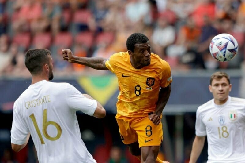 Wijnaldum trong trận gặp Ý ở Nations League mới đây