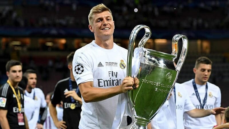 Toni Kroos giành được 5 chức vô địch Champions League