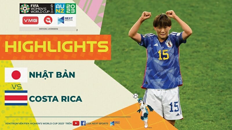 Nhật Bản vs Costa Rica, vòng bảng World Cup nữ 2023