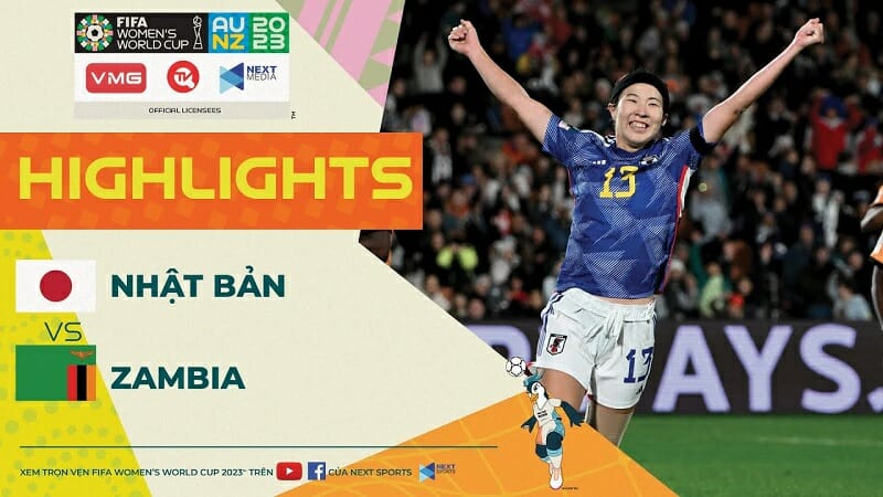 Nhật Bản vs Zambia, vòng bảng World Cup nữ 2023