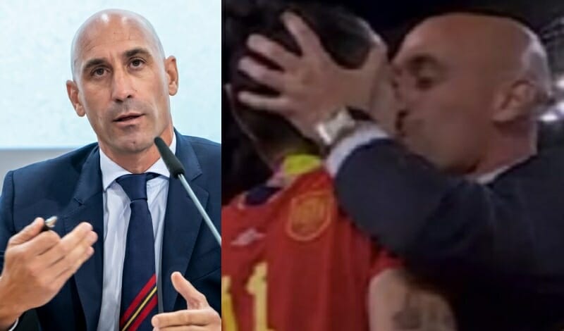 Rubiales nhận phải nhiều chỉ trích khi đột ngột hôn môi Hermoso