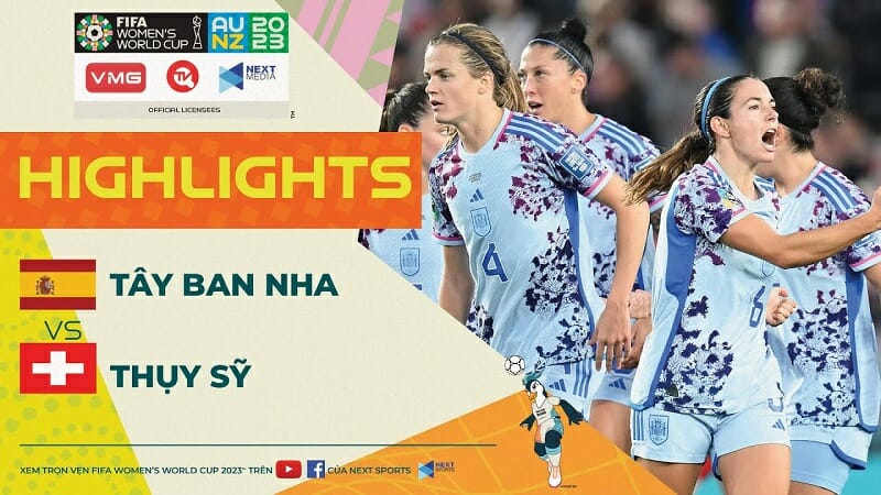 Thụy Sĩ vs Tây Ban Nha, vòng 1/8 World Cup nữ 2023