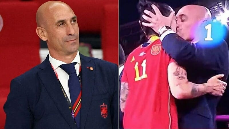 Luis Rubiales có hành động phản cảm đối với nữ cầu thủ Jenni Hermoso.