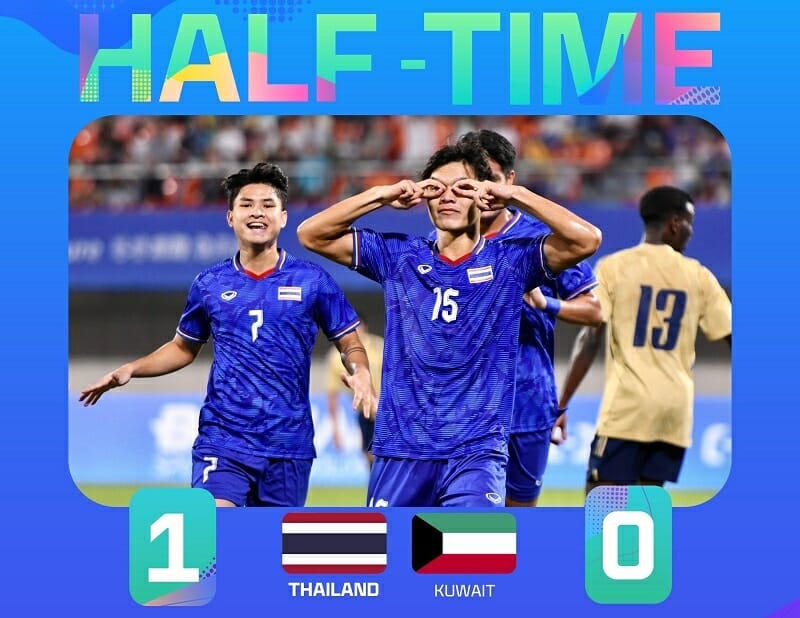 Olympic Thái Lan là đội có được bàn mở tỷ số (Ảnh: FA Thailand).