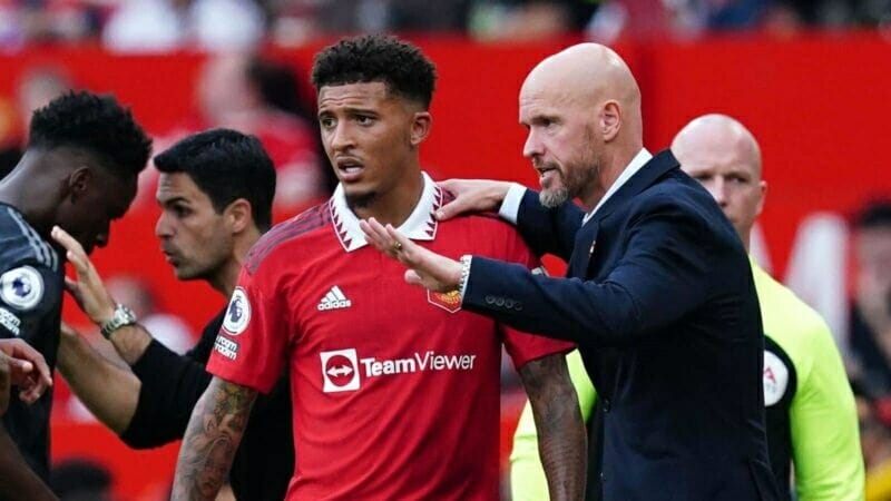 Mối quan hệ giữa Jadon Sancho và Erik ten Hag đang trở nên rất căng thẳng.