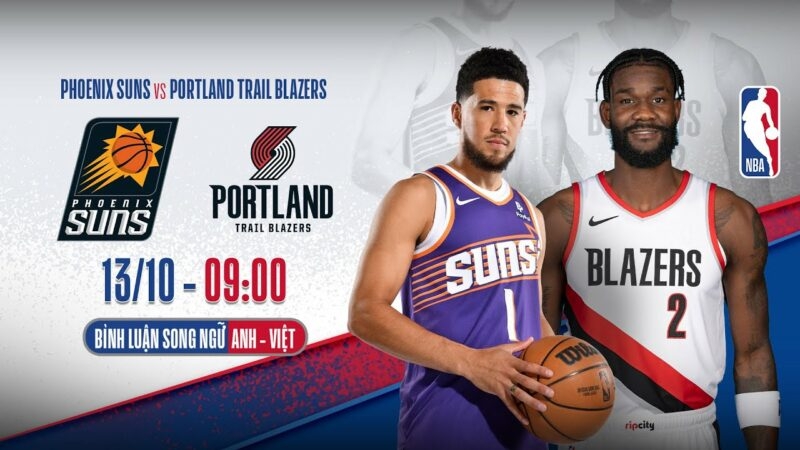 Video Phoenix Suns - Portland Trail Blazers | NBA Preseason 2023/24: Mặt trời rực cháy