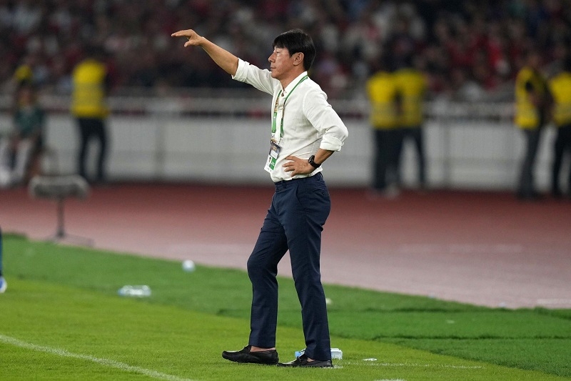 HLV Shin Tae Yong tự tin vào thành tích của ĐT Indonesia tại vòng loại World Cup tới đây (Ảnh: Getty).