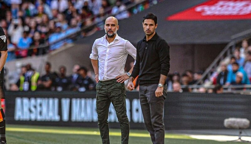 Pep và Arteta chuẩn bị đối đầu nhau