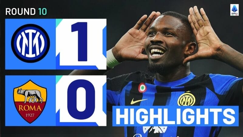 Highlights Inter Milan vs AS Roma, vòng 10 Serie A 2023/24