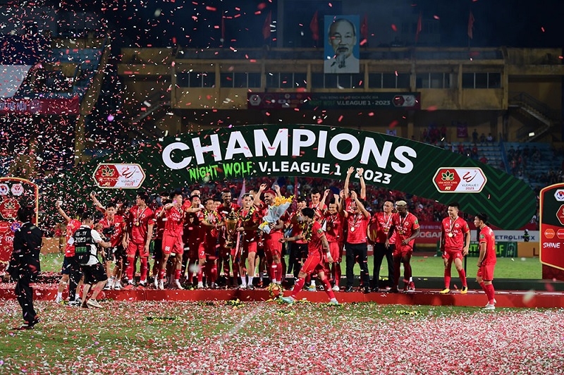 CAHN lên ngôi ở V-League 2023. (Ảnh: VPF)