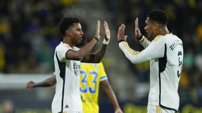 Bellingham và Rodrygo giúp Real đánh bại Cadiz