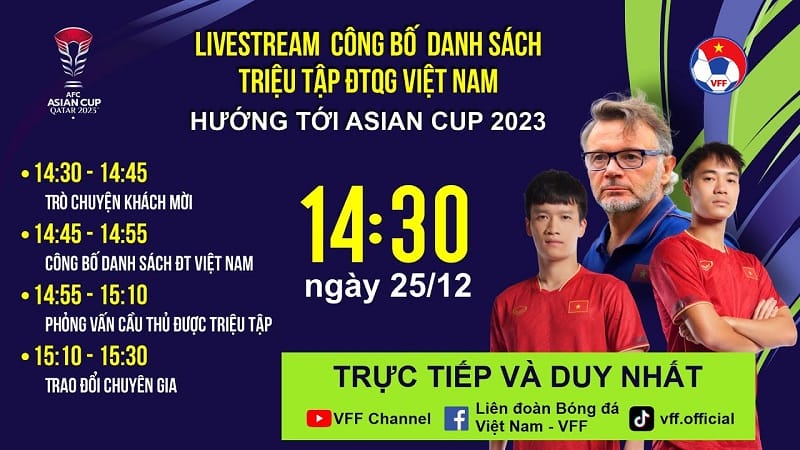 TRỰC TIẾP HLV Philippe Troussier công bố danh sách ĐT Việt Nam hướng tới Asian Cup 2023