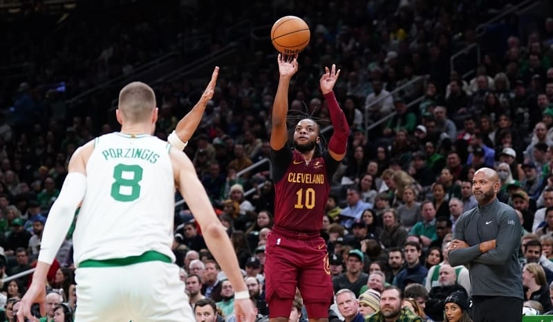 Tỷ lệ ném 3 của Garland trước Celtics là 50%