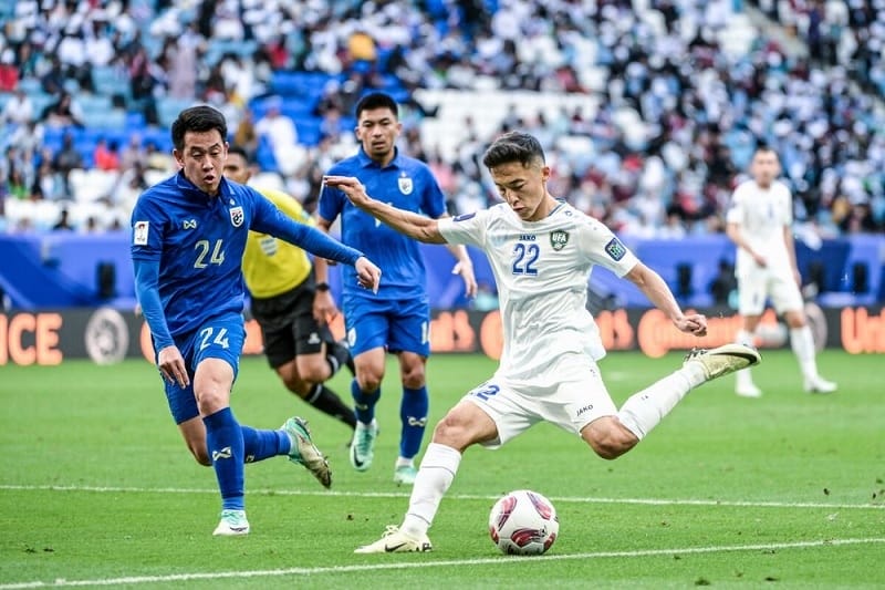 Thái Lan nhận thất bại trước Uzbekistan. (Ảnh: AFC)