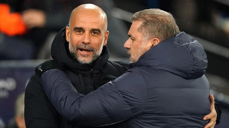 Pep Guardiola và Ange Postecoglou chuẩn bị so tài với nhau