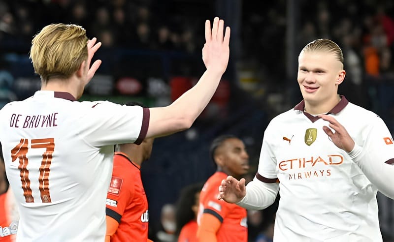 De Bruyne nhiều lần kiến tạo cho Haaland