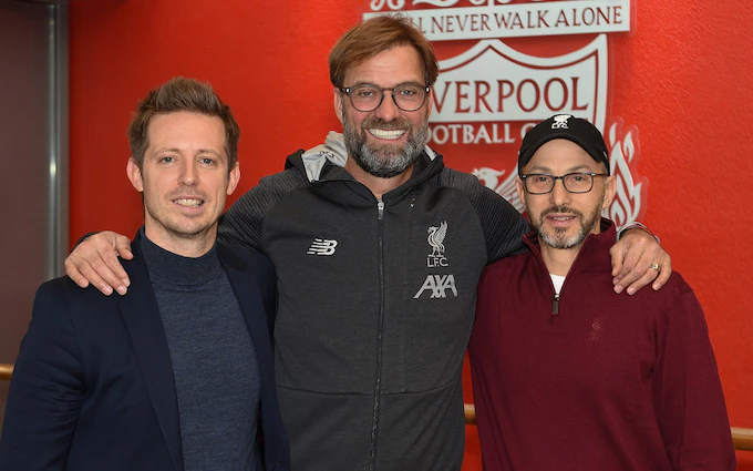 Michael Edwards (ngoài cùng bên trái) được xem là kiến trúc sư đằng sau thành công của Liverpool dưới thời HLV Jurgen Klopp.