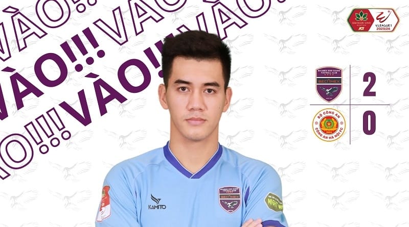 Tiến Linh nhân đôi cách biệt cho Bình Dương (Ảnh: Becamex Binh Duong FC).