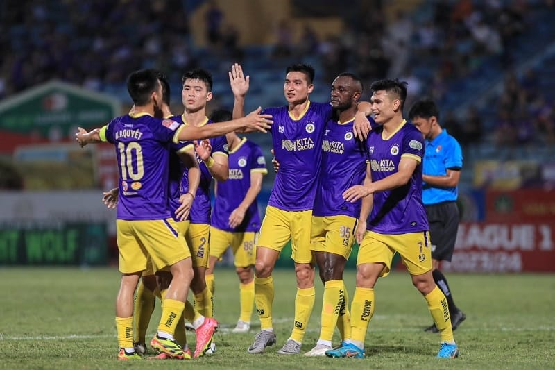 Hà Nội thi đấu ấn tượng ở cuối hiệp một (Ảnh: Hanoi Football Club).