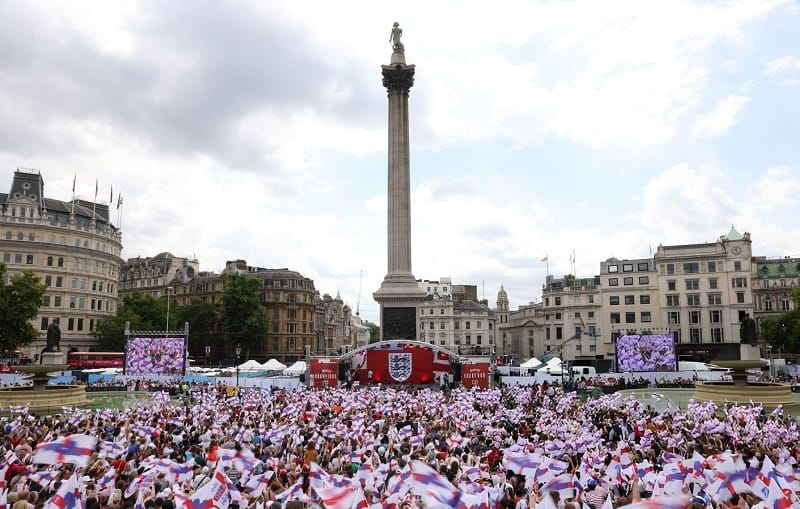 Quảng trường Trafalgar sẽ là nơi ĐT Anh ăn mừng.