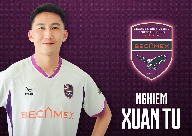 Xuân Tú sẽ giúp HLV Hoàng Anh Tuấn có thêm lựa chọn ở hàng tiền vệ (Ảnh: Becamex Binh Duong FC).