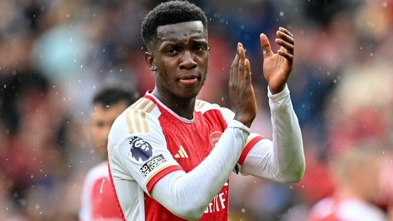 Eddie Nketiah chuẩn bị rời Arsenal (Ảnh: Getty).