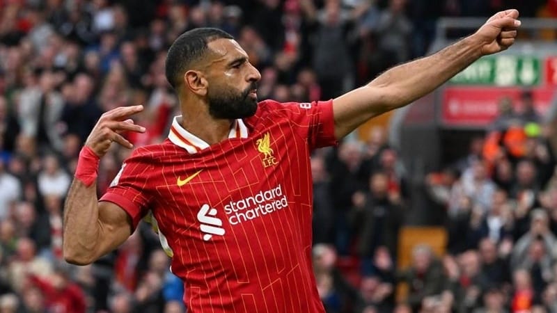 Salah tận hưởng việc thi đấu cho Liverpool.