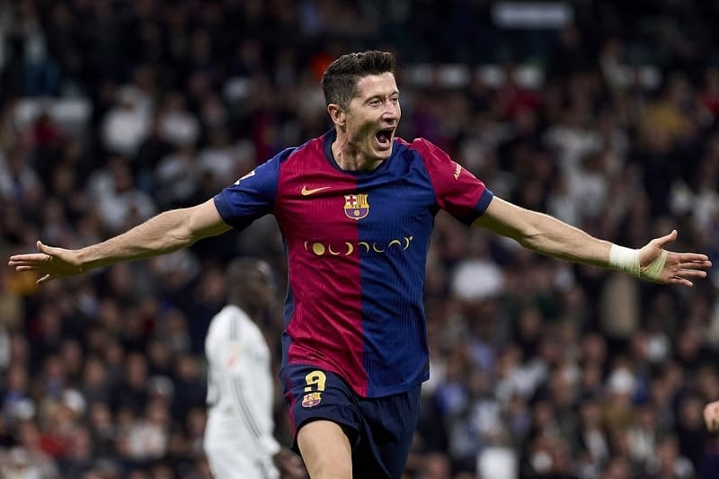 Robert Lewandowski đang là cầu thủ ghi nhiều bàn nhất La Liga 2024/25
